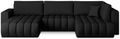 Coltar extensibil stanga 6 locuri ELTAP, LT-11SOF, Bonito, 350x175x92 cm, lemn/poliester, negru