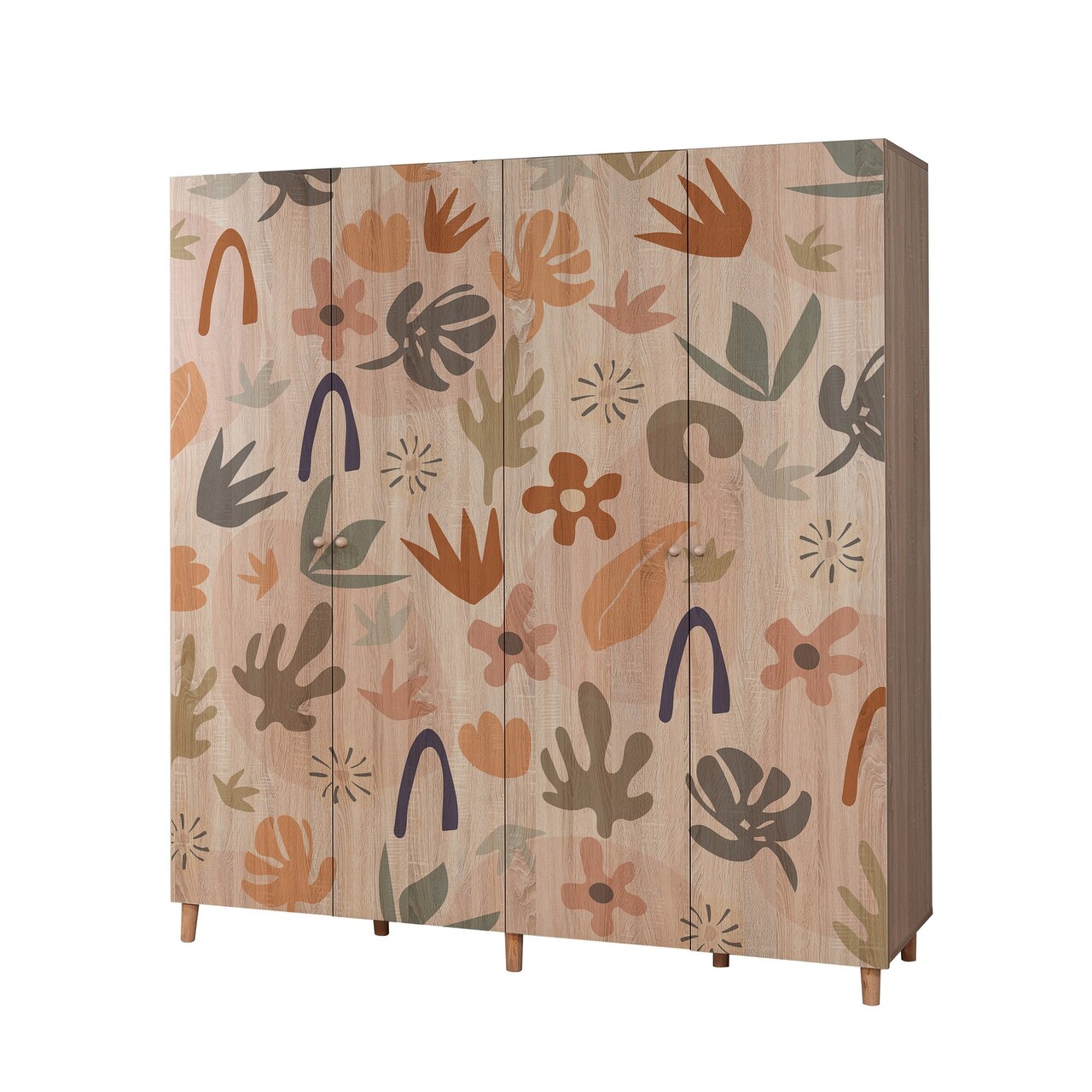 Dulap pentru haine, Vella, Loni 4 -906, 180x192x52 cm, PAL, Sonomo - 2 | YEO