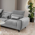 Coltar extensibil stanga 4 locuri ELTAP, Foble, 267x196x100 cm, lemn/poliester, gri deschis