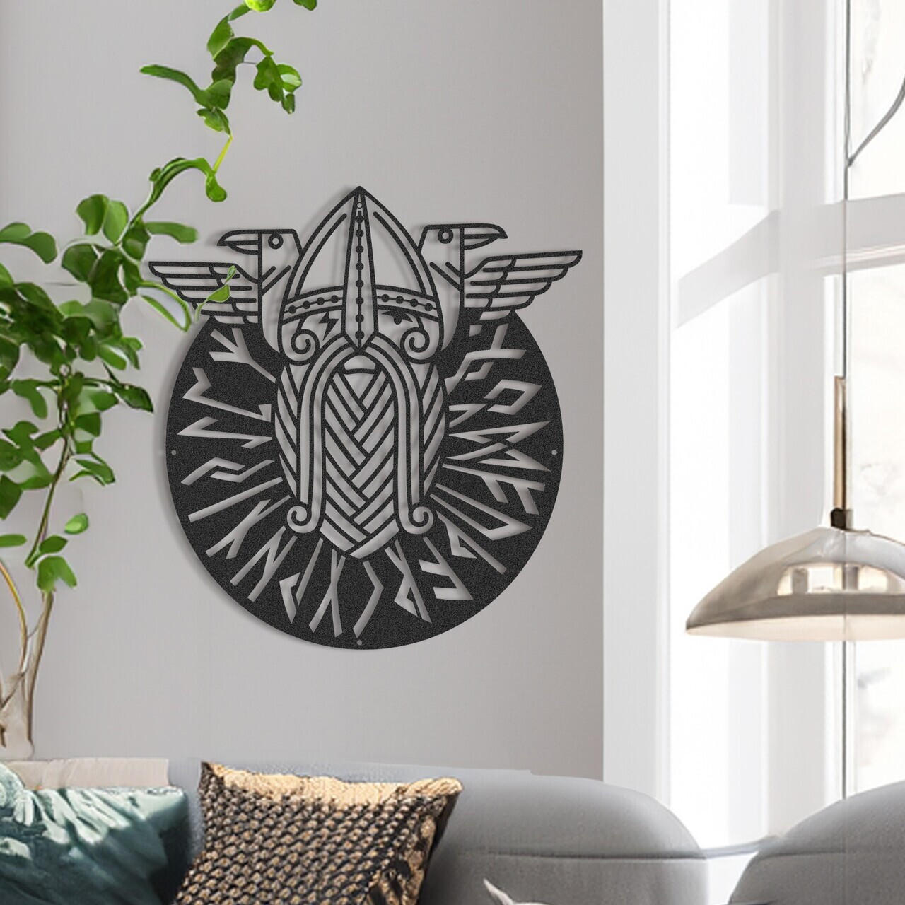 Decoratiune de perete, RT-LINEDECO-017, Dimensiuni: 39 x 39 cm, Negru