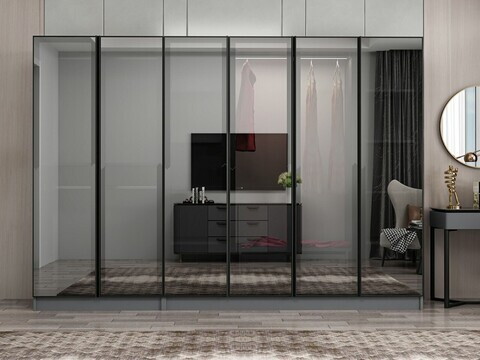 Dulap pentru haine, Hanah Home, Nisa, 270x210x52 cm, Antracit