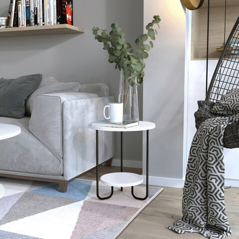 Masuta, Homitis, Corro Side Table, 40x45x40cm, Alb 40x45x40cm imagine noua 2022