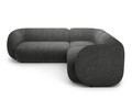 Coltar simetric 5 locuri, Kate, Micadoni, 252x252x76 cm, tesatura structurata, gri inchis melanj