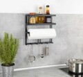 Suport multifunctional pentru bucatarie, Wenko, Gala, 30 x 9 x 33 cm, metal, negru