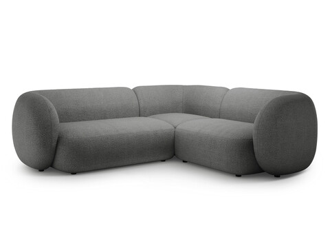 Coltar dreapta 4 locuri, Kate, Micadoni, 252x220x76 cm, tesatura boucle, gri inchis