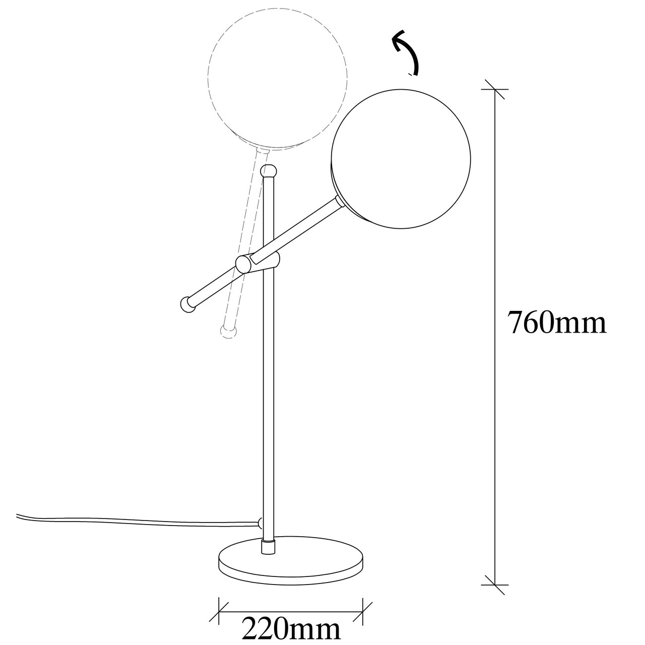 Lampa de masa, Sheen, 521SHN1141, Metal, Negru