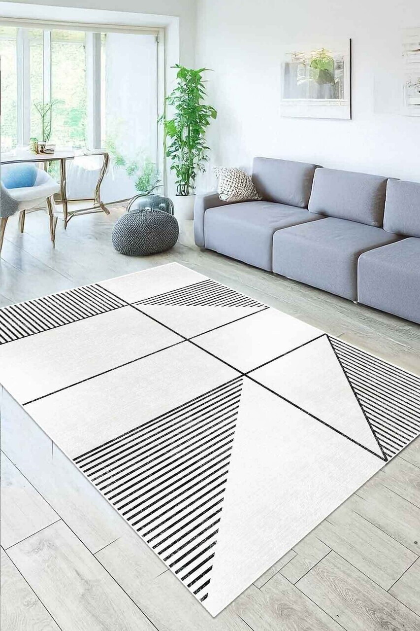 Covor, CLR-7350-Beyaz-4, 80x200 cm, Poliester, Alb