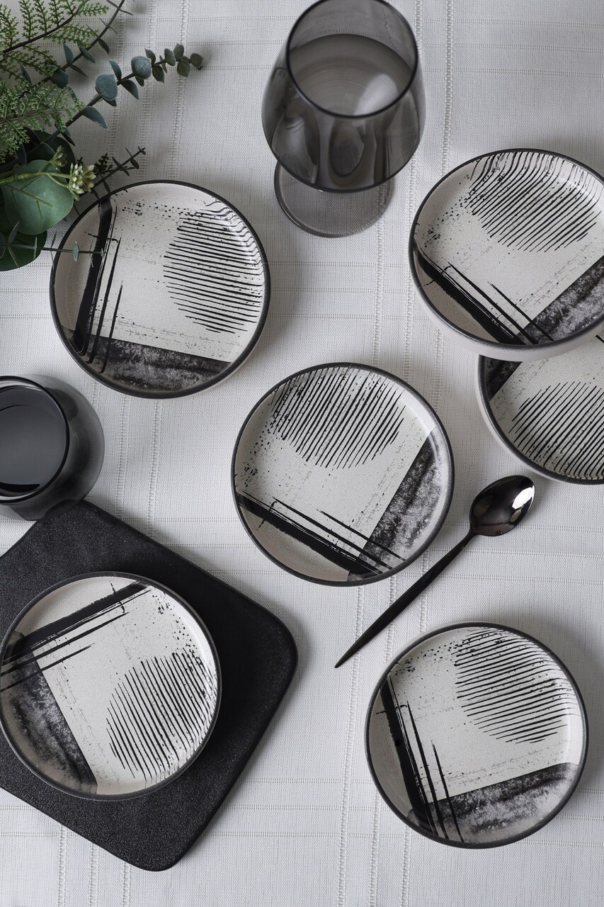 Set boluri ceramice (6 bucăți), L'essentiel Maison, 275KRM2360, Antibacterian, Alb/Negru - view 2