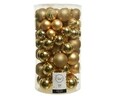 Cutie cu 100 globuri asortate Mix, Decoris, plastic, auriu