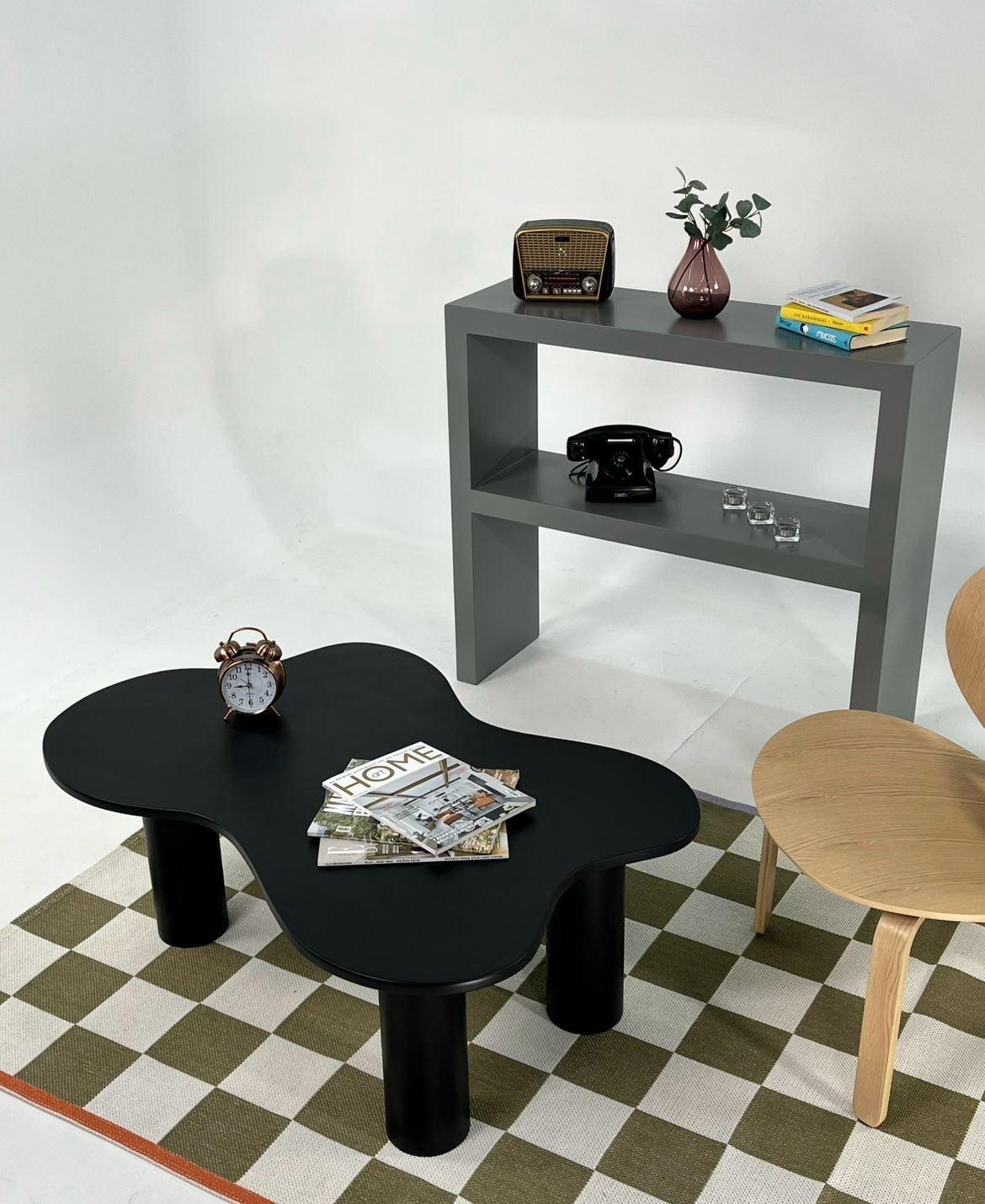 Masuta de cafea, Rotexa, Bloom, 110x40x70 cm, Negru