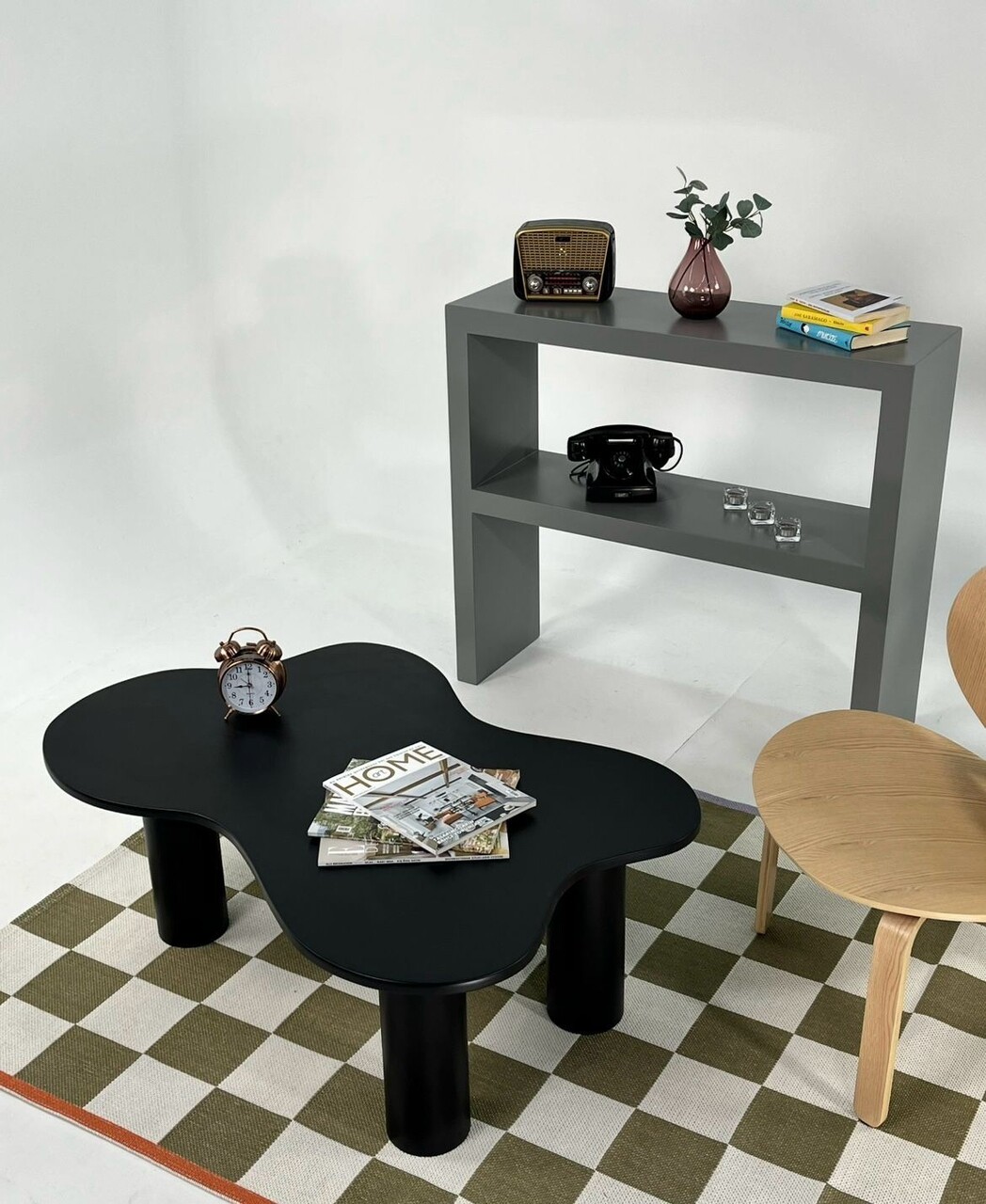 Masuta de cafea, Rotexa, Bloom, 110x40x70 cm, Negru