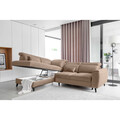 Coltar extensibil stanga 4 locuri ELTAP, LT-20NU, Noble, 255x201x100 cm, lemn/poliester, maro deschis