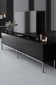 Comoda TV, Bexley, Lord, 180x47x30 cm, PAL, Negru/Argintiu