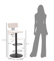 Set 2 scaune de bar Lift High White, Mauro Ferretti, 41x47.5x85 cm, inaltime ajustabila, fier/poliester, negru/alb