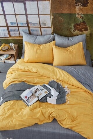 Lenjerie de pat dubla, dreamy yellow, 4 piese, policoton, multicolor