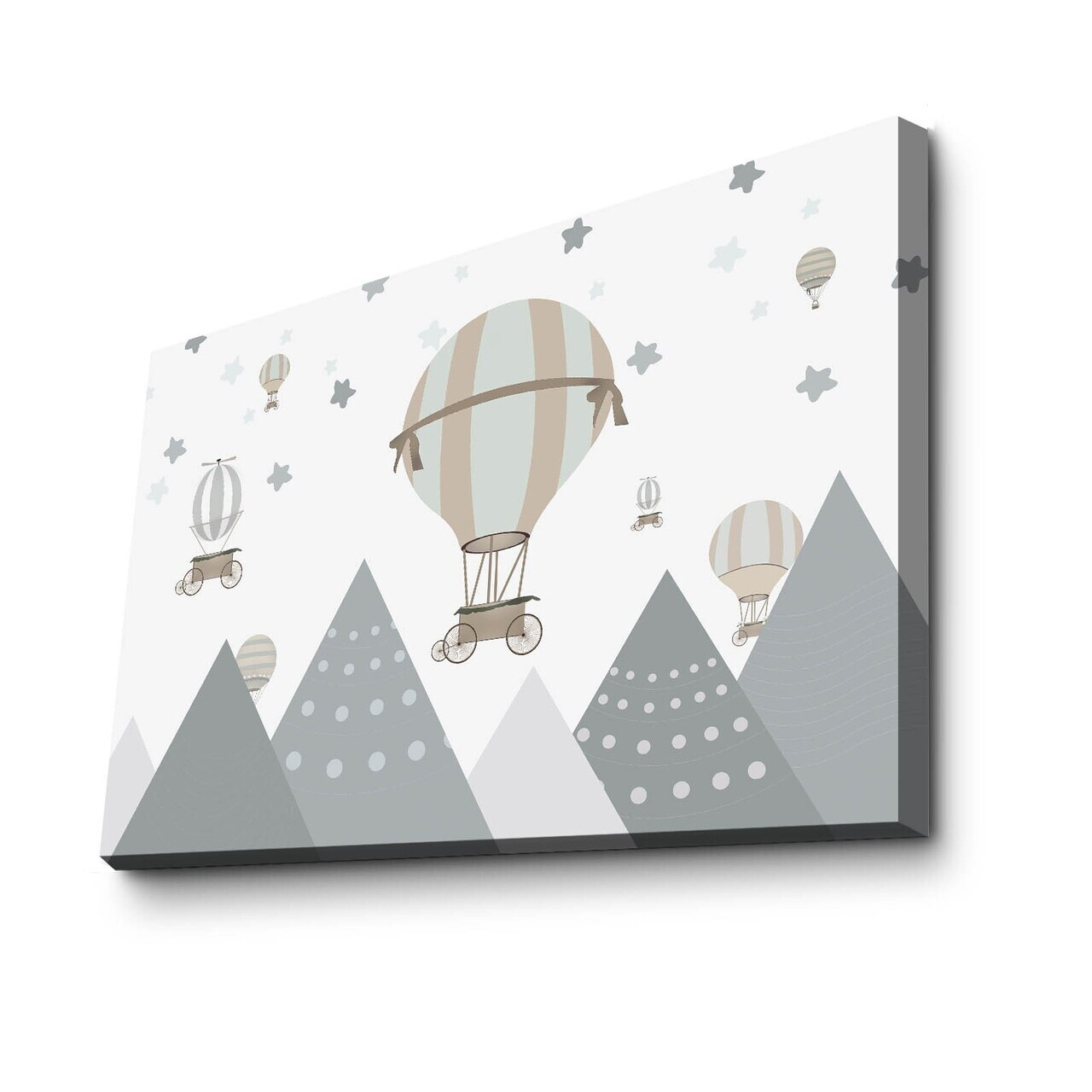 Tablou decorativ, 4570COC-010, Canvas, Cadru din pin (2,8 mm), Gri/Alb — imaginea 2