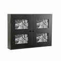 Dulapior pentru chei cu masca pentru contor si 4 rame foto, Versa, 46 x 8.5 x 33 cm, lemn, negru
