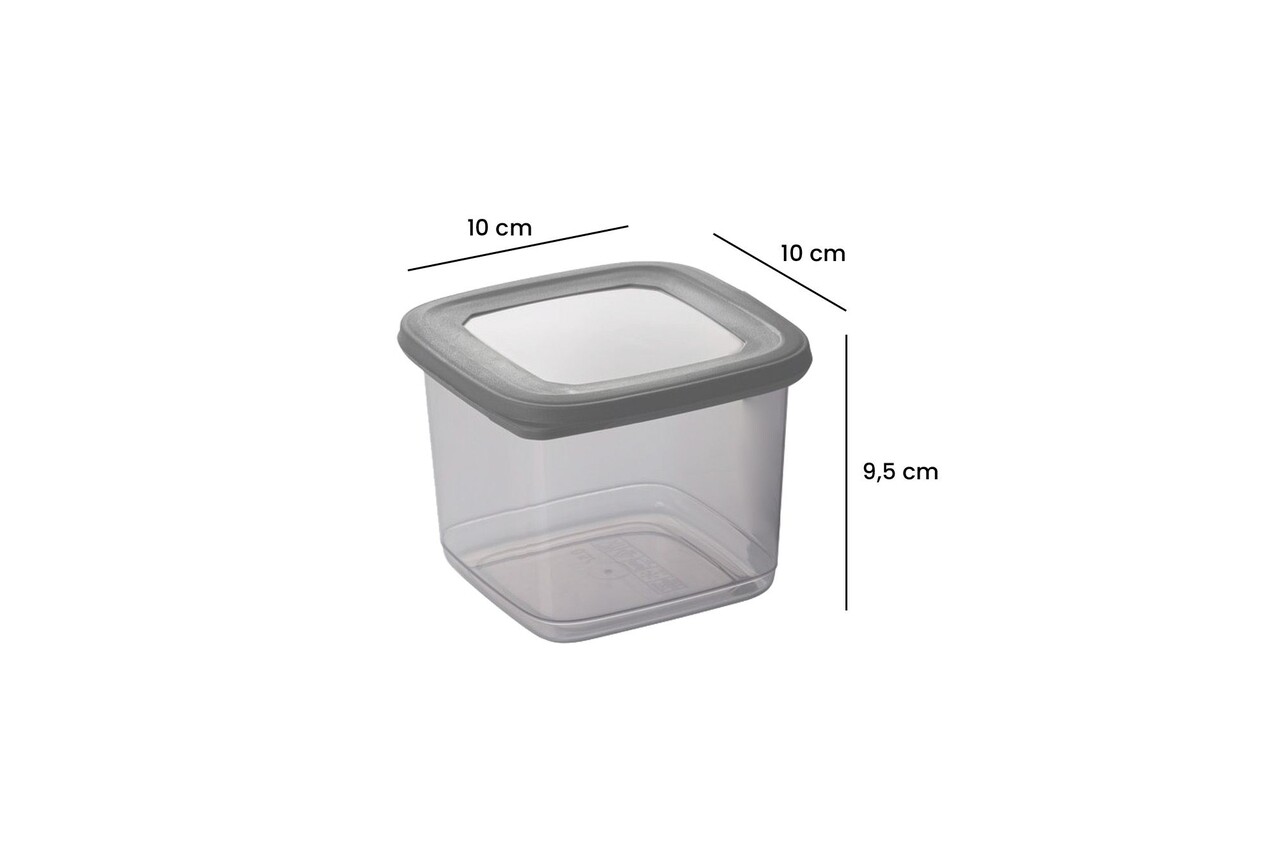 Set recipiente depozitare, Hermia, 964FRM1109, Size: 10 x 10 x 16,5 cm / 1200 ml (8 Pieces), Antracit - imagine 6