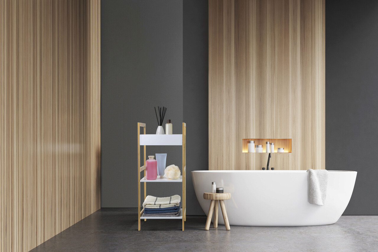 Etajera baie Scandic, Jotta, 3 rafturi, 30x30x72 cm, bambus, alb/maro - 2 | YEO