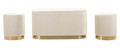 Set bancheta si 2 taburete Shopy, Mauro Ferretti, 80x37x42 cm, 29x35 cm, fier/MDf/poliester, crem/auriu