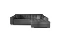 Coltar extensibil dreapta 4 locuri, ELTAP, Sorento, 296x194x78 cm, lemn/poliester, gri inchis/gri