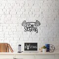 Decoratiune de perete, Be Strong, Metal, Dimensiune: 34 x 50 cm, Negru