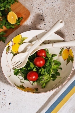 Bol pentru salata, Kosova, Yellow, ceramica, Ø25.5xH7 cm