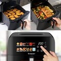 Friteuza digitala cu aer cald Mirabella, Beper, 1800W, 9L, 37x30x32 cm, 12 programe, negru