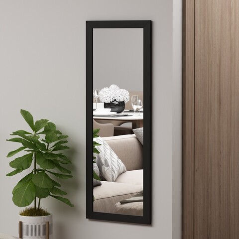 Oglinda decorativa, Siam, Omilo, 40x105x2 cm, MDF , Negru