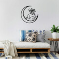 Decoratiune de perete, Sea Sand Surf, Metal, Dimensiune: 70 x 70 cm, Negru
