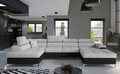 Coltar extensibil stanga 5 locuri ELTAP, Edr-25, Eduardo, 337x205x88 cm, lemn/poliester, gri deschis/negru