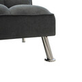 Canapea extensibila 3 locuri Rebel, Pakoworld, 189x92x82 cm, textil, gri inchis