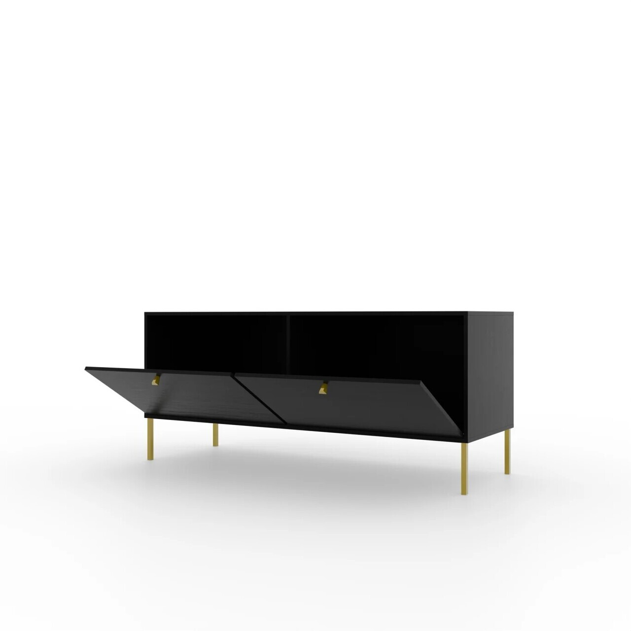 Comoda TV ADRK, Tili 2D, 120.6x40.8x50 cm, PAL laminat, negru — imaginea 4