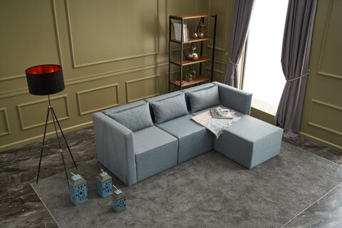 Coltar moduler lina kose koltuk , balcab home, 80x80x72 cm, lemn, albastru