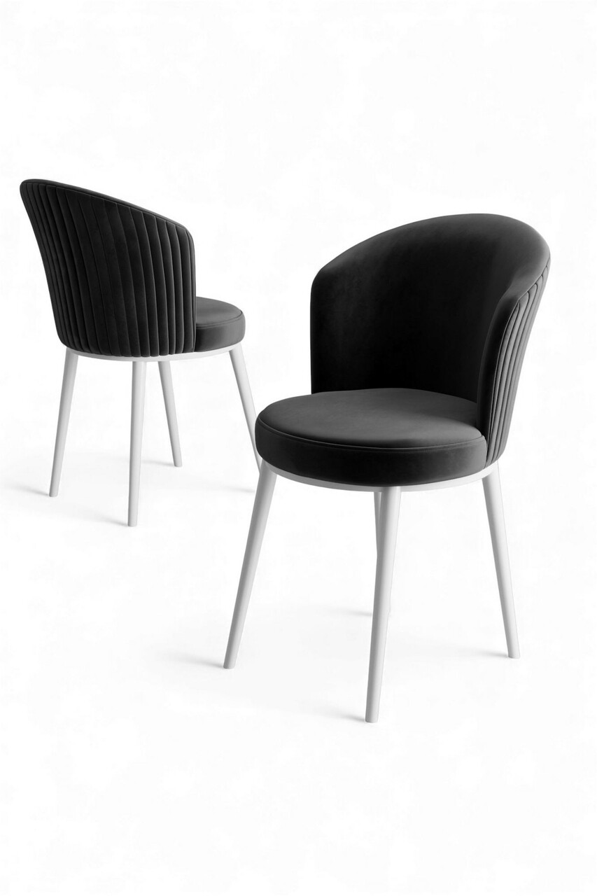 Set scaune 4 piese, Hanah Home, Risa, Antracit/Alb - view 2