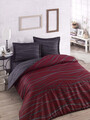 Lenjerie de pat dubla, Verda - Claret Red, EnLora Home, 65% bumbac/35% poliester
