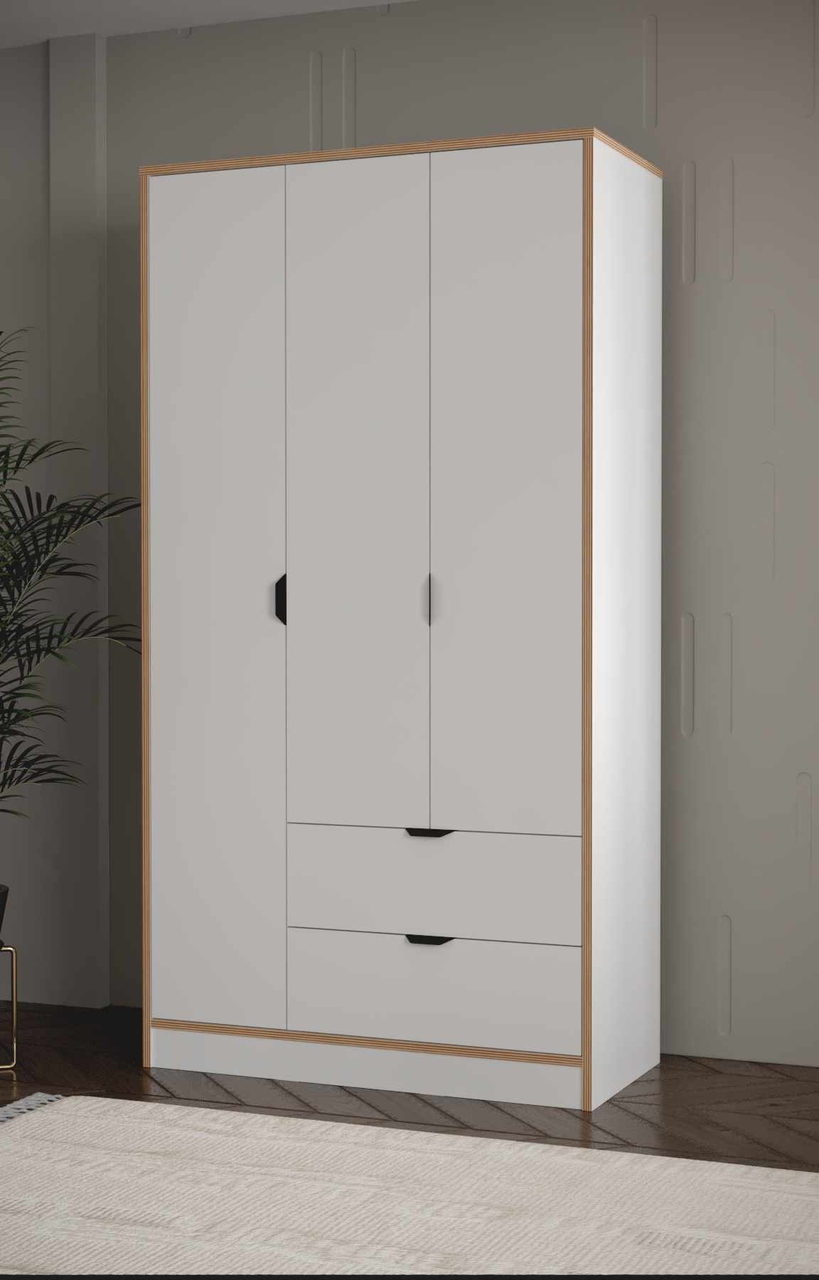 Dulap pentru haine, Hanah Home, Arden 3, 97x182x44 cm, Alb - view 3