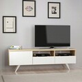 Comoda TV, Inarch, Brüksel, 150x46x35 cm, Stejar / Alb