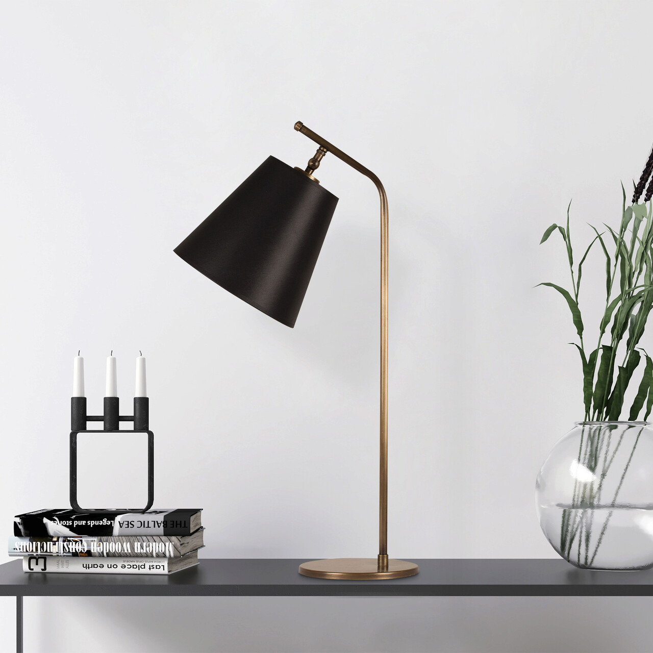 Lampa de masa, Alby, 527ABY2191, Metal, Negru / Vintage - 1 | YEO