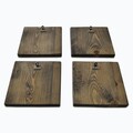 Set 4 panouri memo cu agatatori Elvil Originals, 14x14 cm, lemn de molid, maro