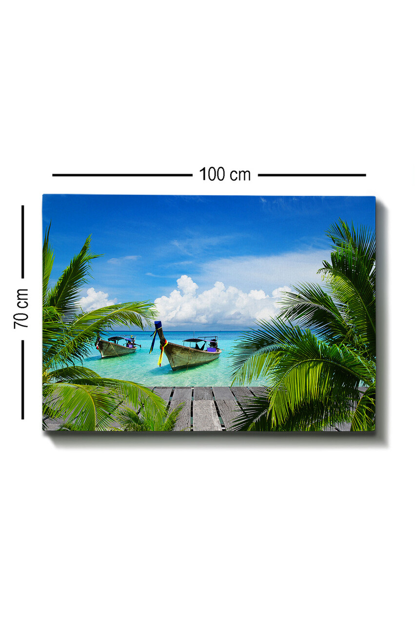 Tablou decorativ, Kanvas Tablo (70 x 100), Cadru: 100% LEMN (grosime: 3 cm), Multicolor - view 3