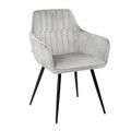 Scaun Etienne, Homla, 61x56x86 cm, metal/catifea din poliester, gri deschis