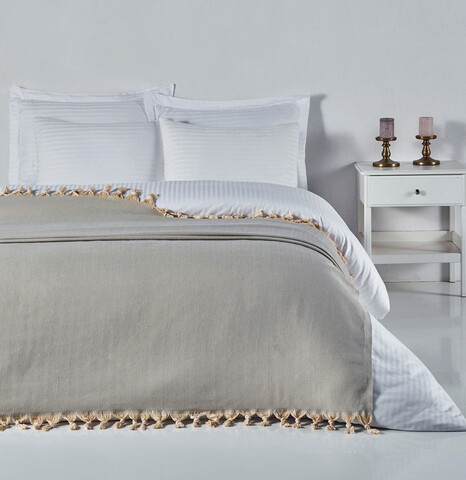 Cuvertura matlasata dubla, Balıksırtı – Grey, DC Home, Bumbac DC Home