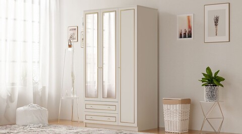 Dulap pentru haine, Rabi, Rb-077-02, 105x210x52 cm, Alb mat