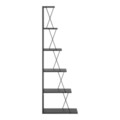 Corp biblioteca Tars, Pakoworld, 50x22x150 cm, PAL/metal, gri inchis/negru