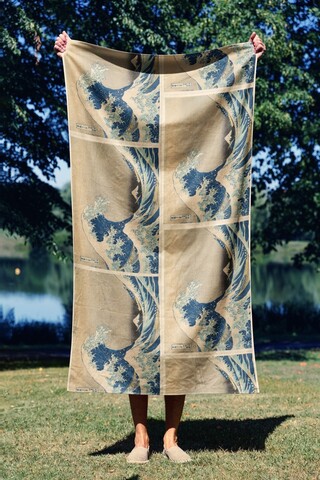 Prosop de plaja, Astacura, The Great Wave 70, 70x130 cm, 70% poliester/30% poliamida, Multicolor