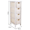 Comoda cu 4 cosuri Thea, Creaciones Meng, 26x32x81 cm, lemn de paulownia