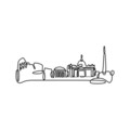 Decoratiune de perete, City, Metal, Grosime: 2 mm, Negru