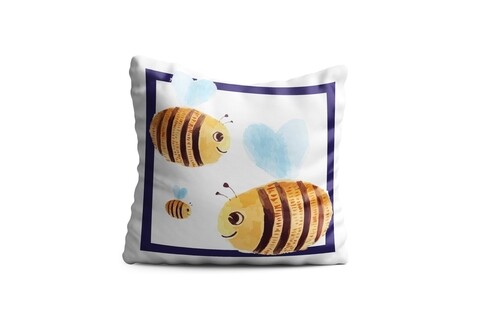 Perna decorativa Bees, Oyo Kids, 43×43 cm, poliester, multicolor mezoni.ro
