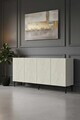 Consola, Hanah Home, Didema 150, 150x79x32 cm, Alb / Travertin
